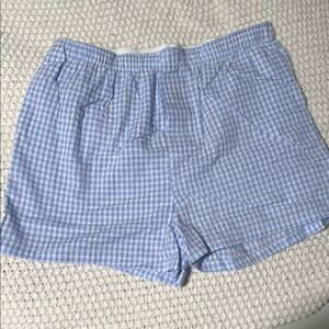 Olivaceous Blue and White Gingham Women Shorts